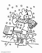 Coloring Pages Snow Seasons Printable Winter sketch template