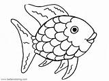 Fish Rainbow Coloring Pages Printable Kids Adults sketch template