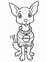 Chihuahua Coloring Pages Kids Pet Sweet sketch template