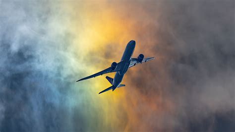 Download Wallpaper 3840x2160 Airplane Flight Clouds Sky