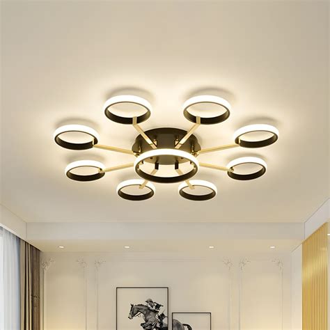 black sputnik flush light contemporary  heads acrylic flush mount ceiling lamp  living