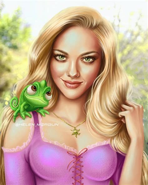 celebrity princess amanda seyfried as rapunzel best disney princess fan art popsugar love