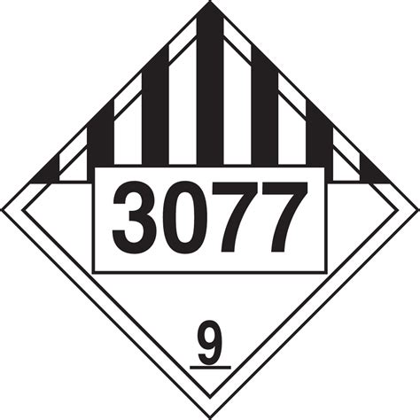 hazard class   environmental hazard solid  digit dot placards