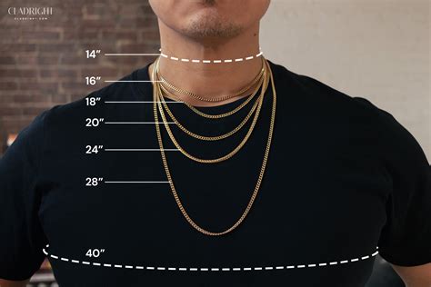 chain necklace lengths  men  visual guide cladright