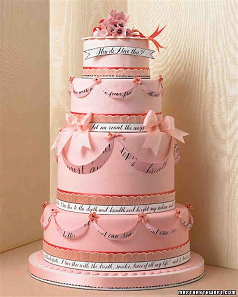 pretty  pink wedding cakes  desserts martha stewart weddings