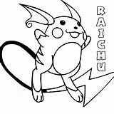 Raichu Pokemon Coloring Color sketch template