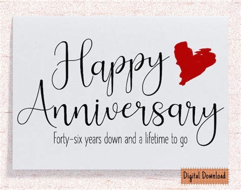 printable  anniversary card  anniversary gift forty etsy