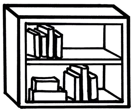 bookshelf   books collection coloring pages  place