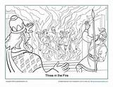 Bible Furnace Sundayschoolzone Fiery Shadrach Abednego Meshach sketch template