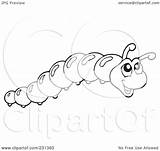 Worm Outline Inchworm Clipart Coloring Illustration Royalty Template Pages Rf Visekart Sketch sketch template