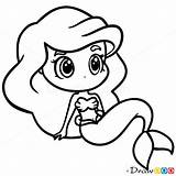 Chibi Ariel Draw Mermaids Mermaid Drawing Easy Coloring Pages Drawdoo Drawings Disney Little Princess Cute Kawaii Step Getdrawings Unicorn Clipartmag sketch template