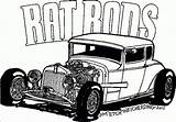 Coloring Pages Cars Old Rod Hot Ratrod Printable Cartoon Clipart Print Clip Coloringhome Comments sketch template