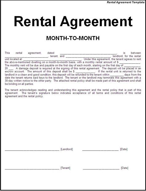 printable lease agreement  renting  room shop fresh