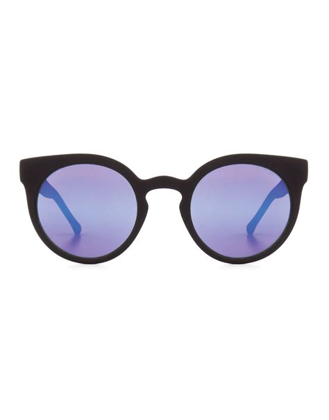 komono lulu sunglasses black rubber purple mirror