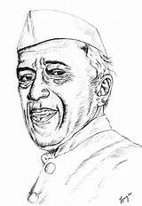 Jawaharlal Nehru sketch template
