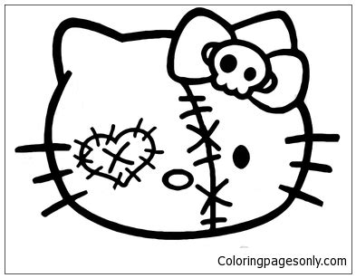 evil  kitty coloring pages