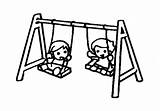 Getcolorings Swings Playground sketch template