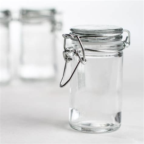 Hinged Lid Glass Favor Jars Kitchen And Bath Home Decor