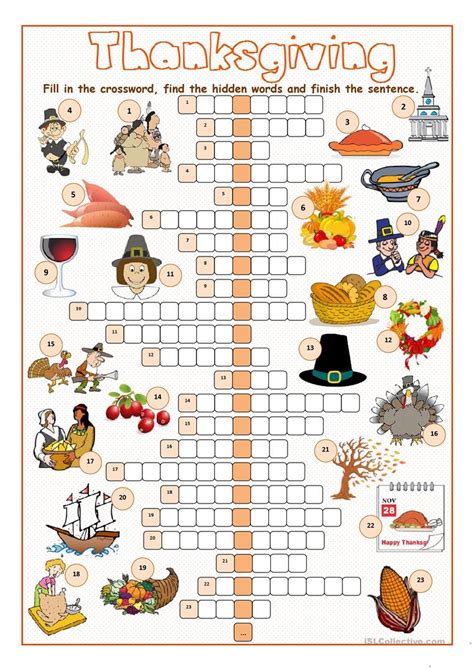 printable thanksgiving puzzles  adults printable crossword puzzles