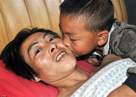ou tongming cares for his paralysed father around the clock daily mail online