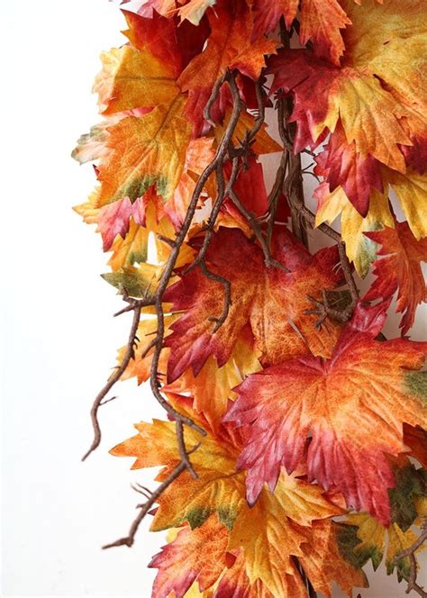 Artificial Fall Maple Leaves Garland In Autumn Colors 70 Slk Pgm284