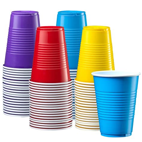 disposable party plastic cups  pack  oz assorted colors drinking cups walmartcom