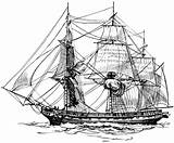 Coloring Ship Tall Pages Designlooter Sailing Frigate Adults Detailed Called sketch template