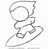 Dude Outlined Surfer Coloring Vector Blanchette Leo sketch template
