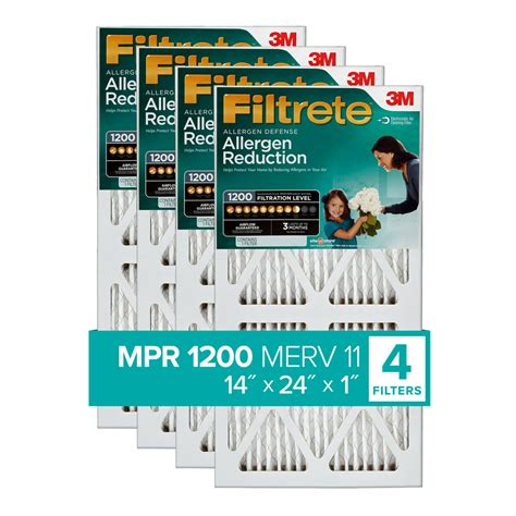 filtrete xx allergen reduction hvac furnace air filter  mpr pack   filters