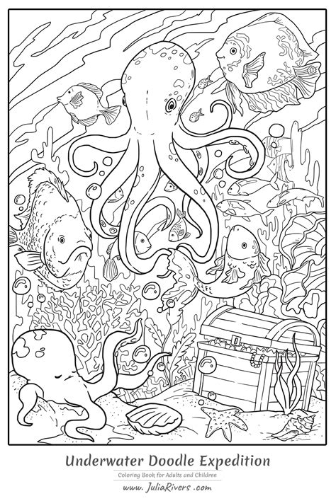 underwater coloring book pages coloring paper