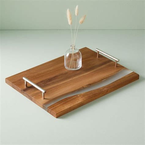 wood resin tray large rectangle west elm uk