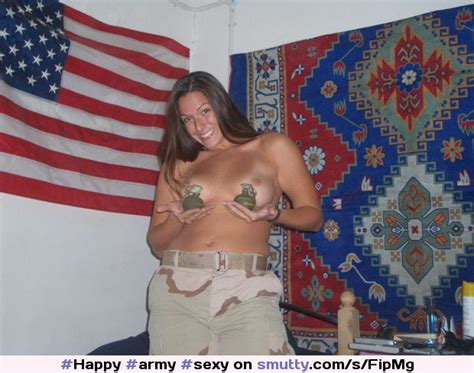 Army Sexy Soldier Topless Flag Cute Smile Deployed