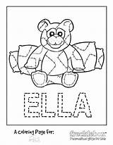 Coloring Pages Name Ella Personalized Kids Printable Names Baby Shower Custom Say Getcolorings Color Nona Strega Getdrawings Colorings Frecklebox Library sketch template