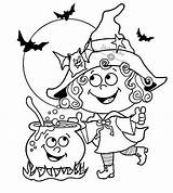Coloring Halloween Pages Drawings Cards sketch template