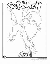Coloring Absol Woojr sketch template