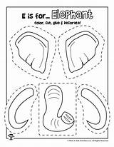 Elephant Coloring Craft Letter Worksheets Activities Kids Activity Crafts sketch template