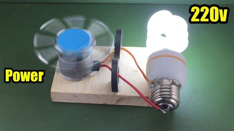 easy electric generator  energy  dc motor  light bulb  youtube