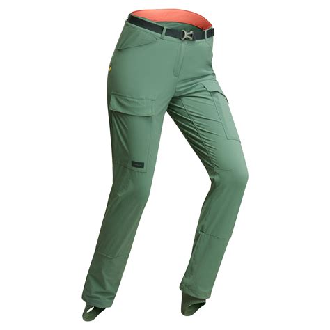 womens anti mosquito trousers tropic  green forclaz decathlon