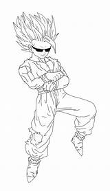 Gohan Goku Saiyan Ssj2 Coloringhome Gangnam Dragonball Saiyajin sketch template