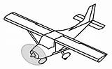 Airplane Plane Drawing Clipart Single Engine Outline Cessna Clip Vector Transparent Sketch Model Line Aircraft Jet Air Domain Public Vintage sketch template