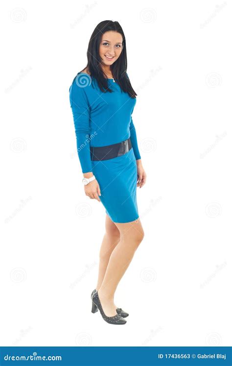 het model van de schoonheid  blauwe strakke kleding stock afbeelding image  aantrekkelijk