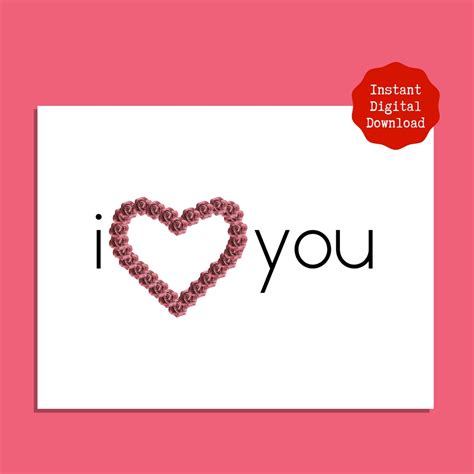 love  printable greeting card  heart  instant etsy