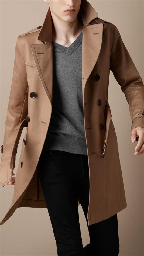 burberry brit beige structured cotton trench coat mens trench coat