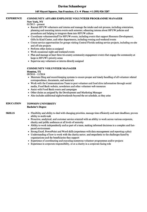 resume examples  volunteer work susamiakanec