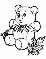 Kleurplaten Beertje Teddybeer Volwassenen Kerststukje Knuffelbeer Kerst Hart Kleuren Hulst sketch template