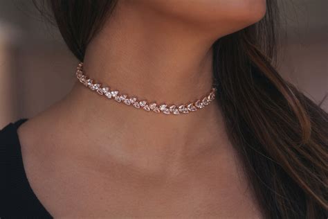 diamond choker cz choker fancy choker necklace prom jewelry etsy