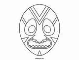 Tiki Mask Coloring Pages Printable Getcolorings sketch template
