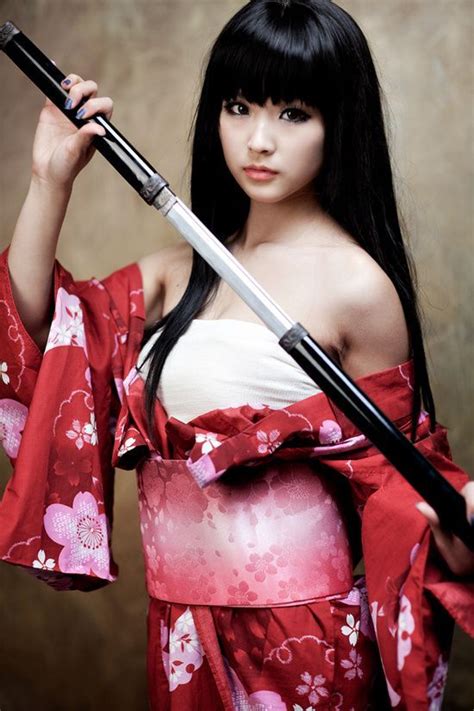 girl and katana katana kendo samurai japan