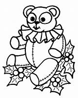Christmas Coloring Pages Printable Kids Book Bear Cliparts Clipart Coloringpages Teddy Stocking Holiday Library Clip Comments sketch template