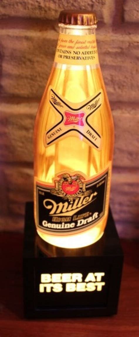 miller genuine draft lighted bottle beer sign miller beer